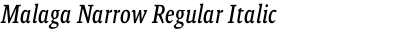 Malaga Narrow Regular Italic